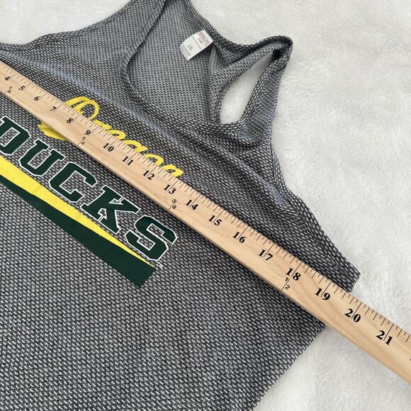 Oregon Ducks Sideline Apparel Fanwear Womens Size Large Gray Racerback Tank Top - Picture 6 of 7